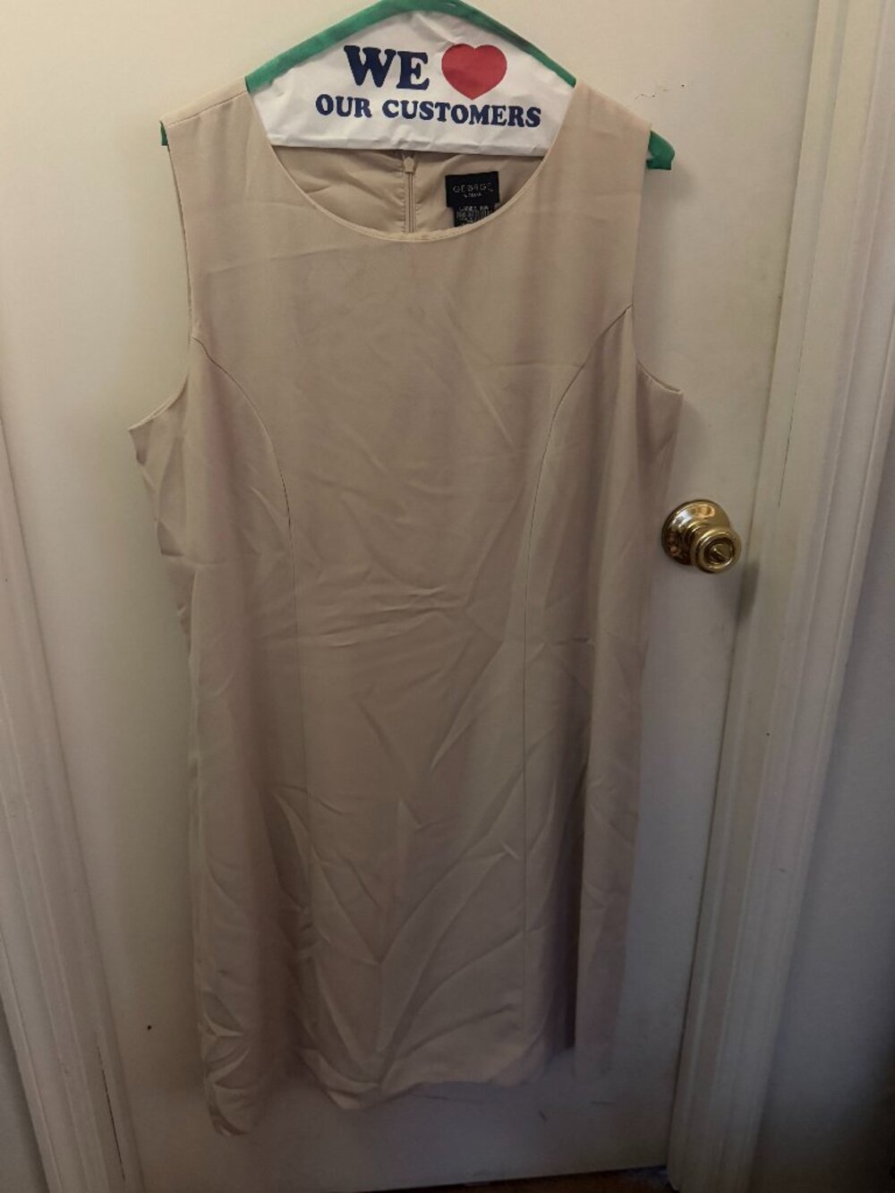 George Beige Sleeveless Shift Dress W 18W